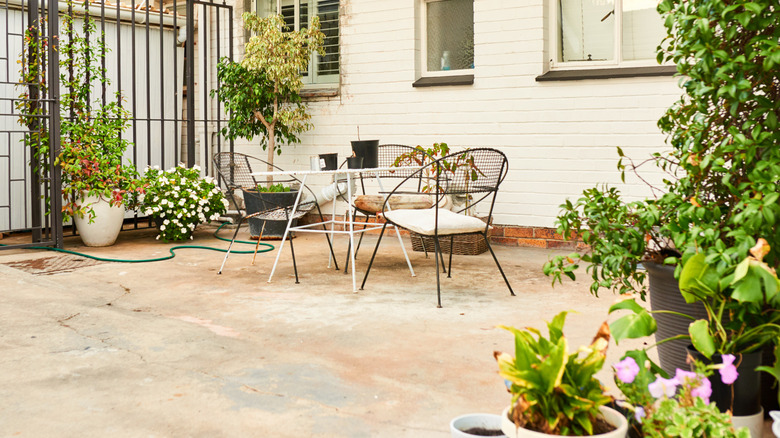 Plain concrete patio
